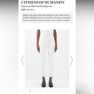 Citizens of Humanity Emerson Slim Boyfriend Jeans in Porcelain